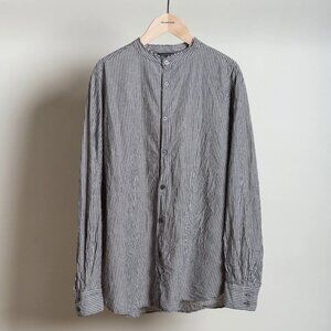 Pas De Calais Stripe Stand Collar Shirt (size L)